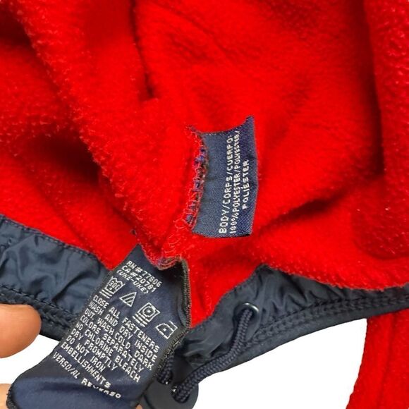 Tommy Hilfiger Jacket Women Large Red Full Zip Fleece Vintage 90s/00 - Picture 7 of 7
